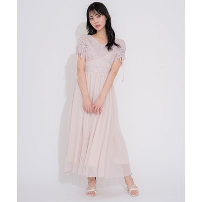 ノエラ Noela 【WEB限定】レースシアーロングワンピース （ピンク）