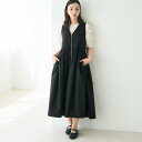 コカ coca Vネックジップアップドレス (Black)