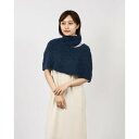 シアンプラス cy_an+ モヘヤシャギーネックスリットケープ (ブルー)