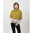 シアンプラス cy_an+ モヘヤシャギーネックスリットケープ (ピスタチオ)