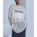 ミエット miette レースロゴビッグTシャツ (ホワイト)