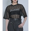 ミエット miette レースロゴビッグTシャツ (ブラック)