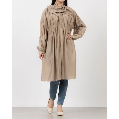 シアンプラス cy_an+ フリルタイチュニックシャツ (ベージュ)