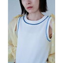 エイチシーエーイー HCAE SLEEVELESS CONTRAST STITCH TOP (WHITE)