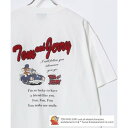 マルカワ MARUKAWA Tom&Jerry/トムとジェリー キャラクター フロント バックサガラ刺繍 オーバーサイズ半袖Tシャツ レディース メンズ (ホワイト系その他4)