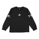 アディダス adidas ジュニア 長袖Tシャツ 長袖 ワード Tシャツ キッズ JM4579 (ブラック)