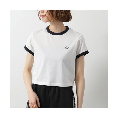 フレッドペリー FRED PERRY FRED PERRY Tシャツ G9163 CROPPED RINGER T-SHIRT （129/SNOW-WHITE）
