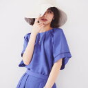 アンタイトル UNTITLED 【セットアップ可能】リネン混 タックブラウス (パープル(082))