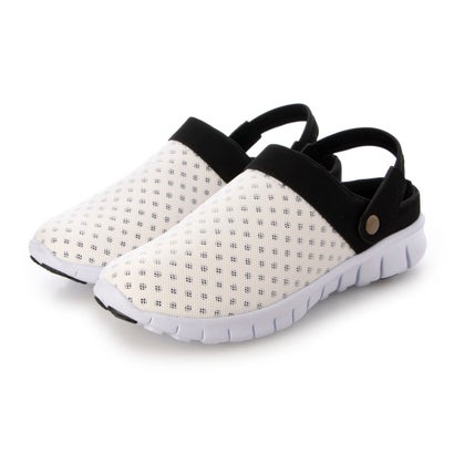 デクト Dect サンダル スポーツサンダル メッシュ サボサンダル クロッグ シューズサンダル スリッポン メンズ かかとなし 2way ストラップ メンズシューズ 紳士靴 （ホワイト/ブラック）