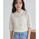 ルイルエブティック RUIRUE BOUTIQUE 透かし編みニットポロ (アイボリー)