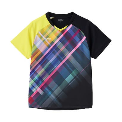ヴィクタス VICTAS ヴィクタス VICTAS 卓球 グラデチェック ゲームシャツ 612501 （1000 ブラック）