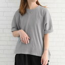 アクアガレージ aquagarage 袖ロールアップワッフルカットソー 春 夏 秋 M (グレー)