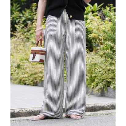 レカ reca 無地/ストライプエンボス加工イージーパンツ（y2819・y2818） （ストライプブルーネイビー）