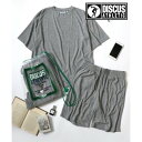 ラザル Lazar DISCUS/ディスカス セットアップ 半袖 Tシャツ&ショートパンツ&収納バッグ 3点セット ルームウェア (グレー)