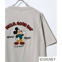 ディズニー Disney 『ミッキーマウス』『ベイマックス』『トイ・ストーリー』『ズートピア』 キャラクター 半袖 Tシャツ (グレイッシュベージュ)