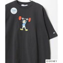 ディズニー Disney DISCUS/ ディスカス オーバーサイズ ミッキー ヴィンテージ レトロプリント 半袖Tシャツ
