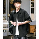 ロッキーモンロー Rocky Monroe カジュアルシャツ 半袖 ピグメント メンズ レディース ブロード 無地 オーバーサイズ ヴィンテージ USED感 製...