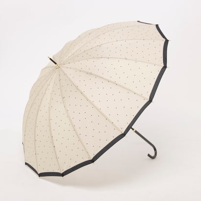 セットアップセブン SETUP7 16本骨 ドットバイカラー雨傘 55cm NT (ベージュ)