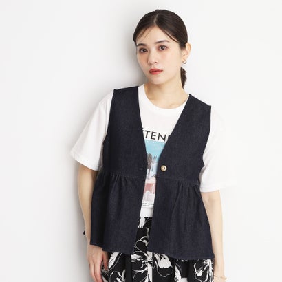 ザ ショップ ティーケー (ウィメン) THE SHOP TK(Women) デニムペプラムベスト (ネイビー(094))