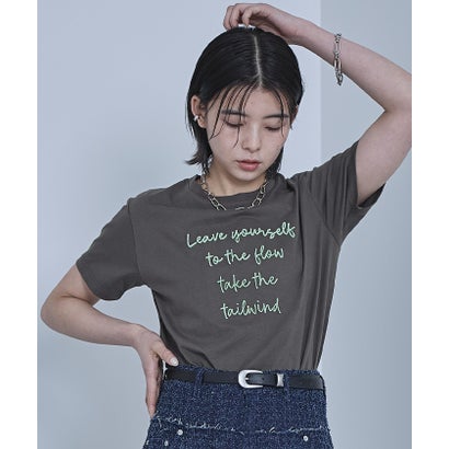 ミエット miette ブラシ刺繍Tシャツ （チャコール）