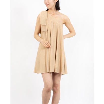 ガウディ GAUDI ラメジャージーワンショルダープリーツミニワンピース （GOLD）