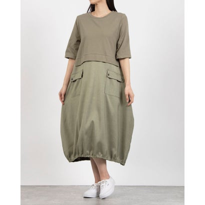 コケットコレクション COKETT COLLECTION 布帛ワンピース (カーキ)