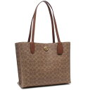 コーチ COACH トートバッグ ウィロウ トート シグネチャー キャンバス A4サイズ対応 ブラウン レディース COACH C0693 (B4 TAN CA...