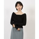 チーク Cheek クロスカシュクールカットソー (BLK)
