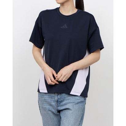 アディダス adidas レディス 半袖機能Tシャツ カラーブロック 半袖Tシャツ JP0007 （レジェンドインク）