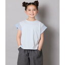 アー・ヴェ・ヴェ a.v.v シアーギンガムフレアスリーブTシャツ (ライトブルー)