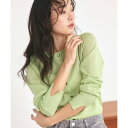 ルイルエブティック RUIRUE BOUTIQUE メタルボタンカラーパフカーデ (ライトグリーン)