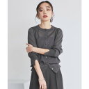 ルイルエブティック RUIRUE BOUTIQUE メタルボタンカラーパフカーデ (チャコールグレー)