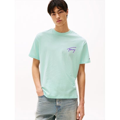 トミー ヒルフィガー TOMMY HILFIGER リラックスフェードグラフィックTシャツ (ライトグリーン)