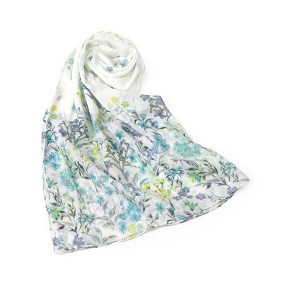 イッツデモ ITS'DEMO 【母の日／洗濯可】フラワーコットンストール （ブルー(192)）