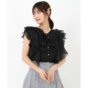 ミッシュマッシュ MISCH MASCH 2025春夏新作 シアーフリルブラウス (BLACK)(4)