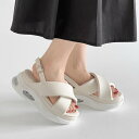 シューズインクローゼット Shoes in Closet -シュークロ- 厚底 ボリュームソール クロスベルト スポーツサンダル 2471 (アイボリー)
