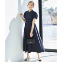 ルイルエブティック RUIRUE BOUTIQUE スタンドカラーレースシャツワンピース (ネイビー)