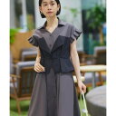 ルイルエブティック RUIRUE BOUTIQUE ビスチェ風バイカラーシャツワンピース (チャコール×ブラック)