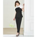 ルイルエブティック RUIRUE BOUTIQUE 洗える | フロント フリル ビスチェ レイヤード風 TOPS & パンツ セットアップ | レディース おしゃれ きれいめ オフィスカジュアル 通勤服 トップス パン