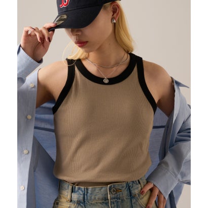 ޥǥ⡼ɥ󥸥 MAGASIN DE MODE Onjna Cut rib color scheme american sleeve tank / ...