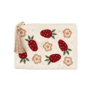 カンカン KANKAN いちご刺繍ポーチS (アイボリー)(4)