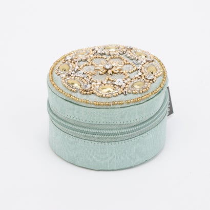 カンカン KANKAN ビーズ刺繍ラウンドケース （セージ）