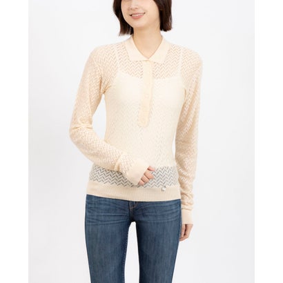 デニーローズ DENNY ROSE 穴あきニットポロシャツ (CREAM)