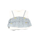ブランシェス branshes 【おそろい】レモン&フラワー総柄刺しゅうドッキングTシャツ (オフホワイト)