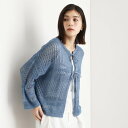 ザ ショップ ティーケー (ウィメン) THE SHOP TK(Women) ラメメッシュ柄編みタンクセットプルオーバー (ブルー(092))