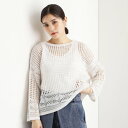 ザ ショップ ティーケー (ウィメン) THE SHOP TK(Women) ラメメッシュ柄編みタンクセットプルオーバー (アイボリー(004))