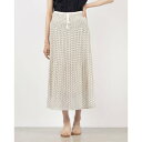 ミ・デゥー mi・deu・・・ ニットベルト花柄シャーリングスカート (オフホワイト)