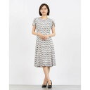 ミ・デゥー mi・deu・・・ DOT柄チューリップ袖フレアワンピース (オフホワイト)