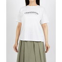 ミ・デゥー mi・deu・・・ デラヴェ胸ロゴ半袖Tシャツ (オフホワイト)