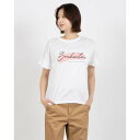 ミ・デゥー mi・deu・・・ シルケット胸ロゴフリル袖Tシャツ (オフホワイト)